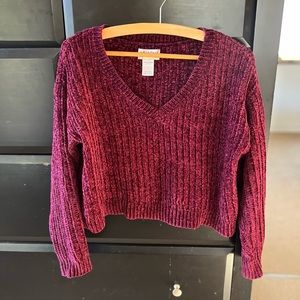 Super Soft Crop Sweater Maroon